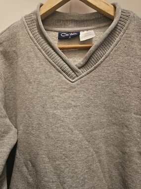 Vintage Catalina Heather Gray V-neck Sweatshirt Size SM Pristine